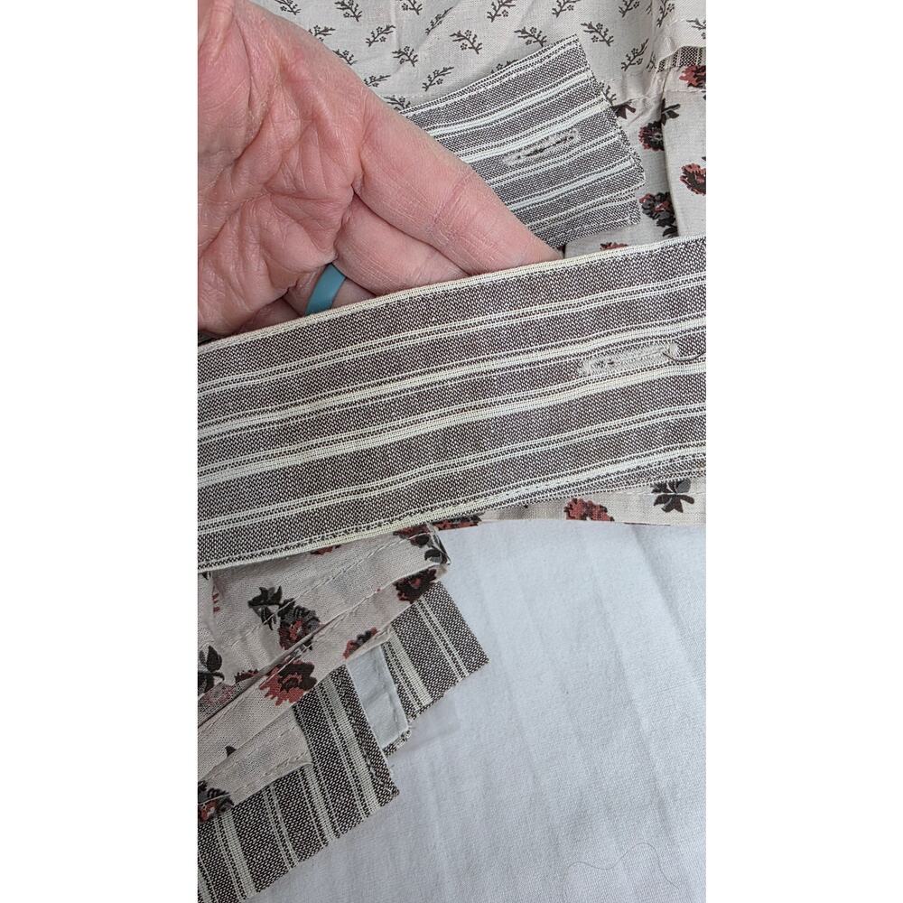Farmhouse Brown Ruffle Striped Room Darkening Curtain Panel Pair 40"Wx84"L - Picture 8 of 10